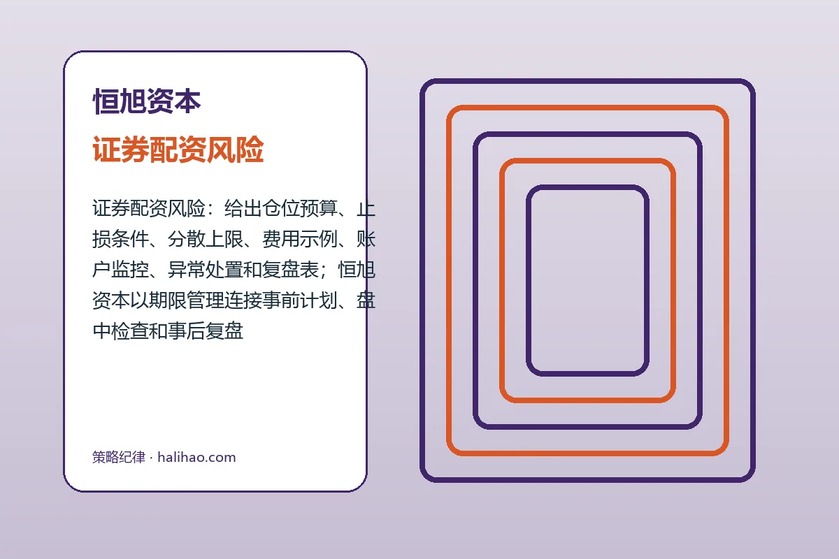 恒旭资本费用、账户与退出规则图解